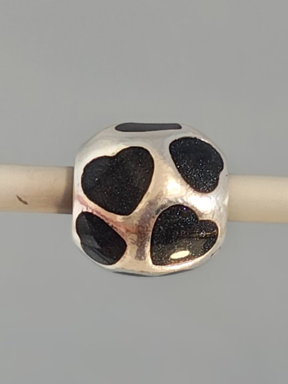 Authentic Pandora Retired Love You Black Enamel Charm – 790543EN22 Sterling - Picture 6 of 11